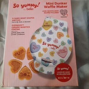 So Yummy! by Bella Mini Dunker Waffle Maker Candy Heart Shape New In Box